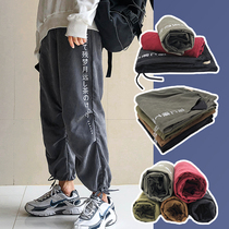 ins tide drop sense straight tube large size spring and autumn beam foot tooling mens pants Korean version of the trend loose casual wild sports