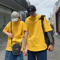 Summer short-sleeved t-shirt mens fashion brand half-sleeve couples outfit 2021 new trend inside mens net red ins top clothes