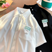 Short sleeve shirt male hiphop High Street jacket Japanese Lining Summer Design Sensation Huffaw Lovers Polo Shirts