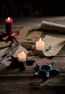 Color starfish cast iron retro candlestick Home decoration ornaments still life photography props