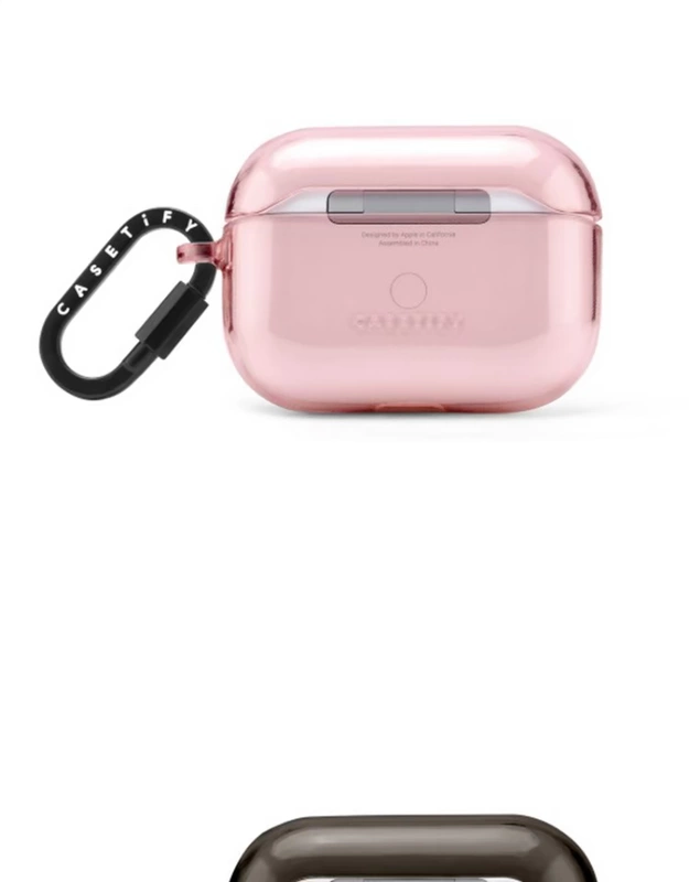 Vòng treo cheetah màu hồng Vỏ bảo vệ trong suốt Casetify phù hợp với phụ kiện Air Pods / Pro Vỏ tai nghe Bluetooth - Phụ kiện MP3 / MP4