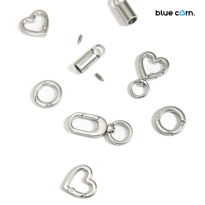 【bluecorn】 Blue Corn matte Silver Hardware Accessories Collection, Universal and versatile heart-shaped preserved eggs, Detachable