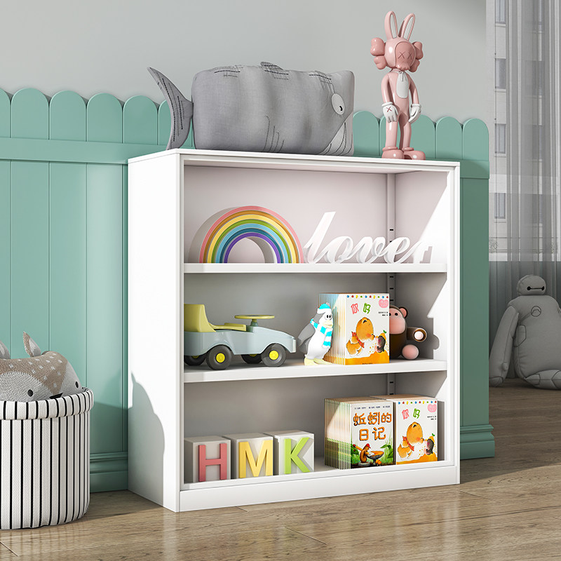 Simple bookcase steel bookshelf landing shelf children drawing shelves household small reading area locker