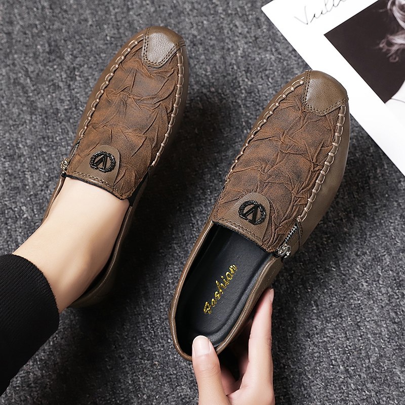 2022 new bean-bean shoes men's summer trend One foot pedal men Lefoe shoes lazy people driving casual men's shoes summer style