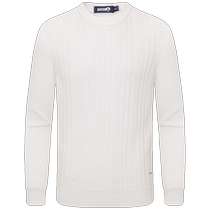 Cashmere] Navigare Italian small sailing white pullover sweater mens new winter round neck sweater