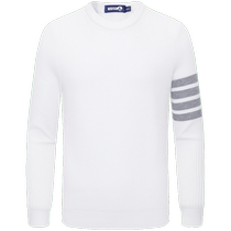 Wool] Navigare Italian small sailing white pullover sweater mens winter new knitted bottoming shirt