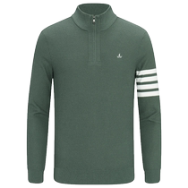 Cashmere] Navigare Italian small sailing green half-zip sweater mens winter casual knitted bottoming shirt