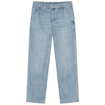 Navigare Italian dinghy autumn straight jeans mens blue washed casual style trousers