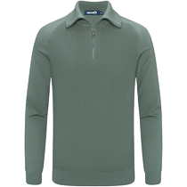 Cashmere] Navigare Italian small sailing green half-zip sweater mens winter casual knitted bottoming shirt