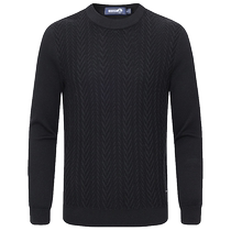 Cashmere] Navigare Italian small sailing black round neck sweater mens winter new knitted bottoming shirt