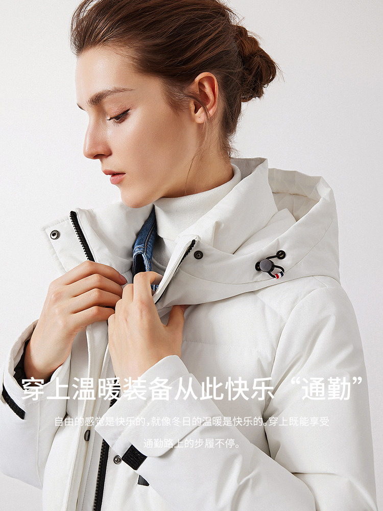 Navigare 意大利小帆船 女式长款连帽羽绒服 88VIP会员凑单折后¥888.21包邮 2色可选