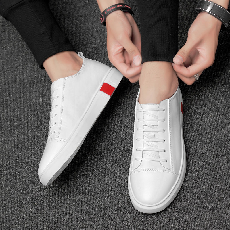 Large size small white shoes men's summer 2022 new 45 leather casual white sneakers breathable 46 all-match tide shoes 47