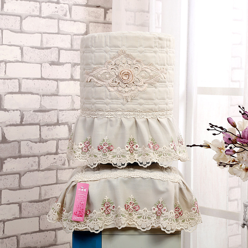 Water dispenser cover dust cover European style high-grade pure bucket cover lace living room home two-piece cover fabric