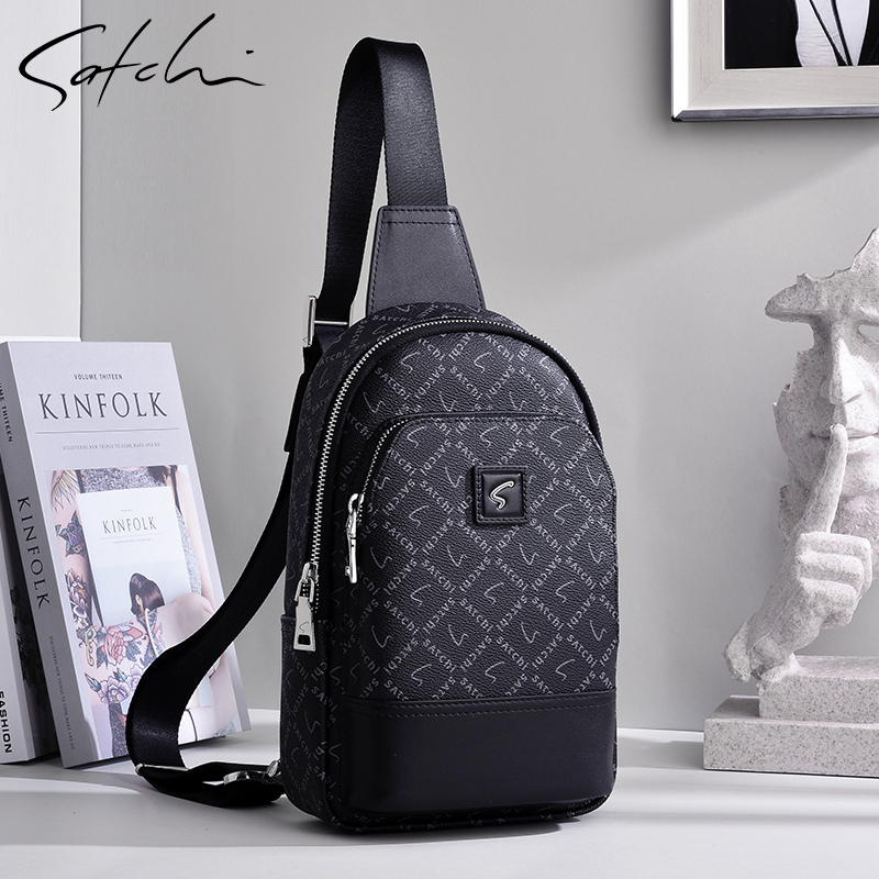 Sachi Men's Bag Brand Crossbody Bag Men's Business Casual Large Capacity Shoulder Bag Official Authentic New Chest Bag