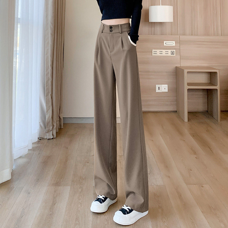 Broadlegged Pants Woman 2022 Summer new high waist slim fit Casual Pants Loose Straight Drum Slim Fit Pants