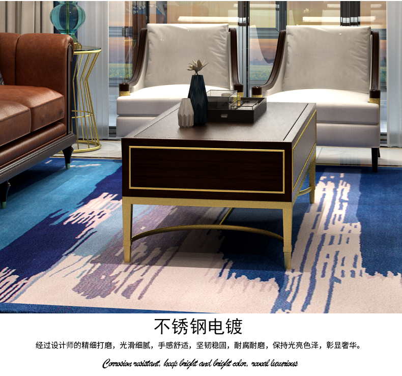 DKG New American Solid Wood Bàn cà phê Hậu hiện đại Đơn giản Nội thất phòng khách Nhà thiết kế Mô hình Phòng cá tính Bàn cà phê - Bàn trà mẫu bàn ghế phòng khách