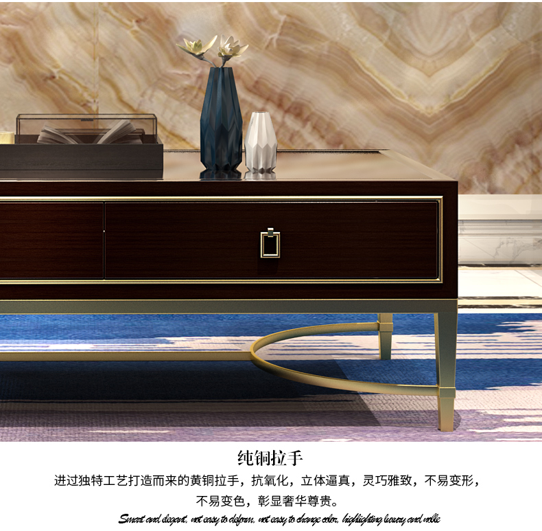 DKG New American Solid Wood Bàn cà phê Hậu hiện đại Đơn giản Nội thất phòng khách Nhà thiết kế Mô hình Phòng cá tính Bàn cà phê - Bàn trà mẫu bàn ghế phòng khách