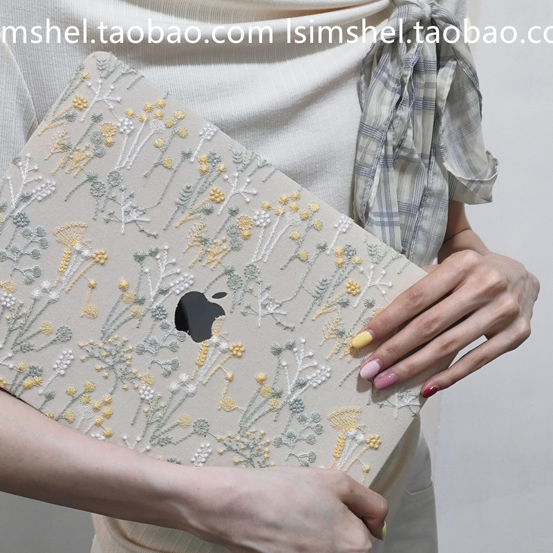 Shell | Suitable for MacBook Apple Protective Case Huawei Notebook Neo New Embroidered Dandelion Fabric Macbookair13.6Pro14M 5inch Case 16/ 15inch Max Soft
