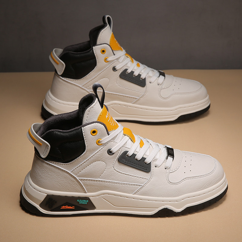 Putada aj men's shoes 2022 new summer breathable high-cylinder shoes men genuine leather light casual basketball sports board shoes