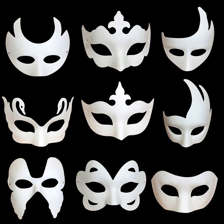 Children's Day painting half face mask Kindergarten handmade DIY graffiti Hand drawn white mold coloring play decorative mask