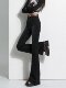 Autumn and Winter Tall Women's Black Flared Pants, Winter High-Waisted Slimming Extra-Long Slim-Fit Stretchy Bootcut Jeans