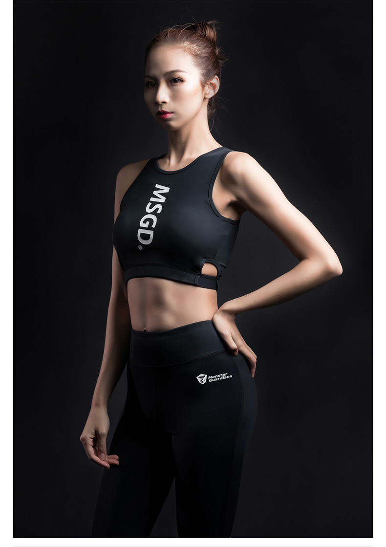 Monster Guardians Women Trung bình và cường độ cao Ngực Pad Bra Đồ lót thể thao Vest Bra - Đồ lót thể thao áo tập thể dục