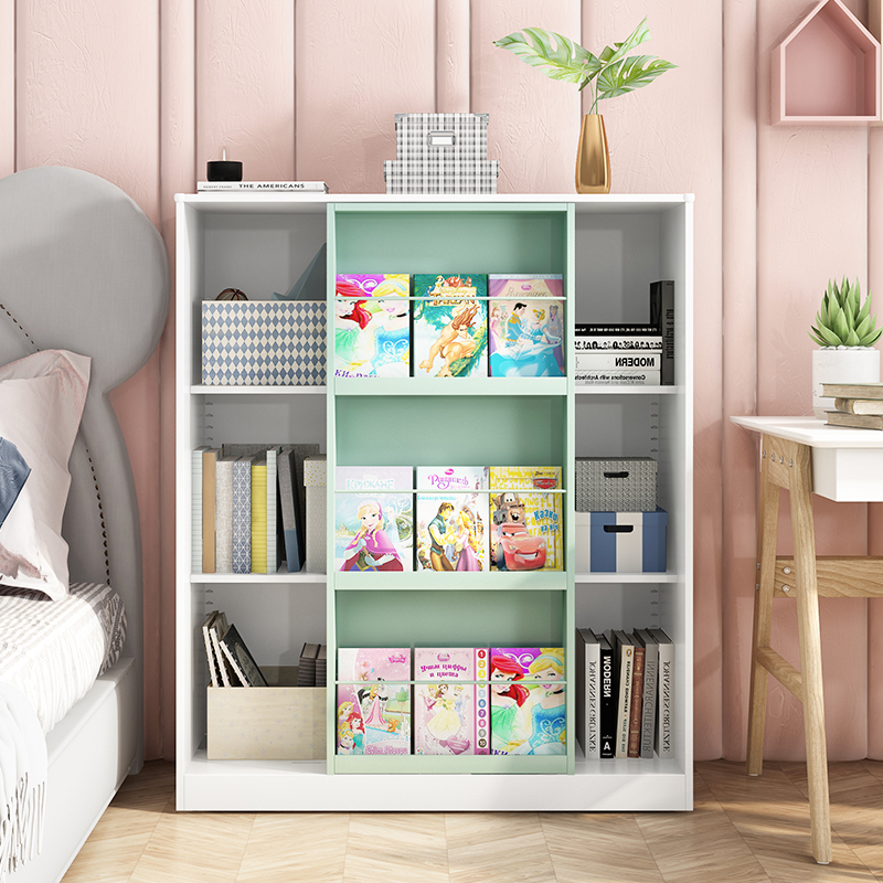 Children's Push-and-Pull Bookshelves Floor Combined Cabinet Bedroom Student Toys to Collect Drawing This Simple Line Bookshelves