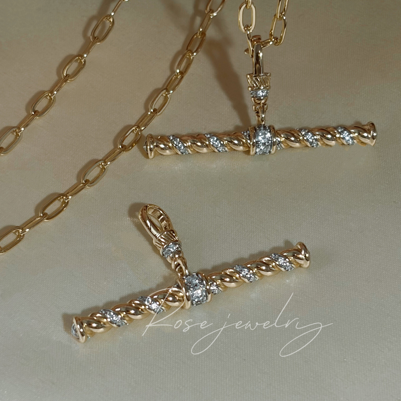 Correct Version/S925 Silver Gold-Plated Annie-Style t Bar Color-Separated Fairy Wand Pendant Universal Clasp That Can Be Rotated Correct Version/S925 Silver Gold-Plated Annie-Style t Bar Color-Separated Fairy Wand Pendant Universal Clasp That Can Be Rotated
