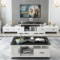 Modern living room solid wood light luxury Nordic bedroom home furniture home combination TV cabinet set Coffee Table