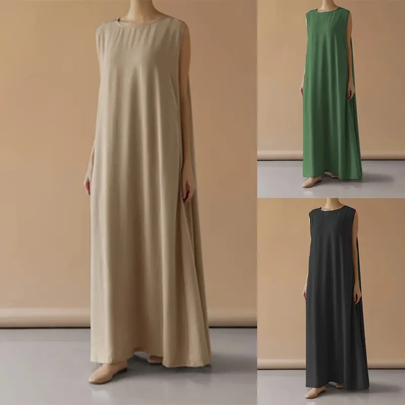 Cami Women's Sleeveless Tank Top Dress Robe Women's Clothing Dress Without Sleeve Arab