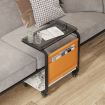 Light and luxurious home living room sofa side several movable headboard side cabinet modern minimalist balcony glass rock plate small tea table