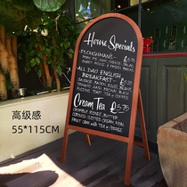 Standing Small Blackboard Catering Shop Laid With Billboard Door Face Handwriting Board Promotion Display Card Stall Handwritten Sign