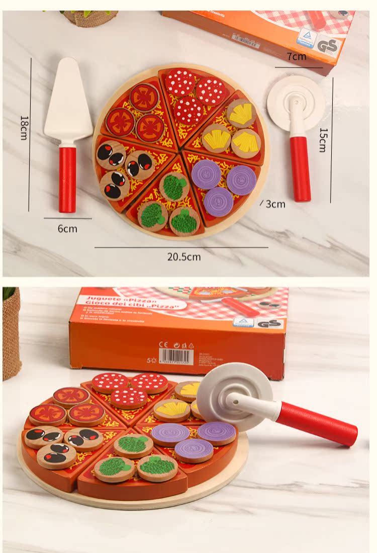 Em bé cắt gỗ để xem nhạc mô phỏng đồ chơi nhà bếp pizza trẻ em chơi nhà quà tặng đồ chơi góc mẫu giáo thú nhồi bông among us