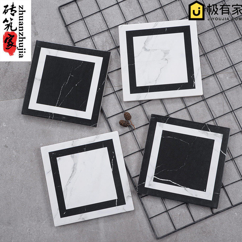 Nordic minimal modern jazz white retro brick 200 kitchen black and white wall makeup room ground anti-slip tiles