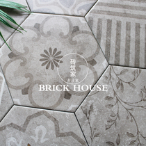 Nordic gray cement hexagonal brick kitchen bathroom wall balcony porch home stay bathroom hexagonal floor tile