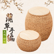 Household rattan low stool Balcony stool Creative bench Sofa stool straw stool small stool Coffee table round stool chair