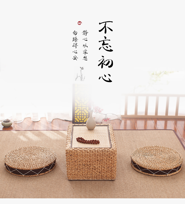Handmade nệm đệm tròn sàn rơm nhộng nổi cửa sổ rơm rạ dày Nhật Bản vải Nhật Bản - Ghế đệm / đệm Sofa nệm ngồi