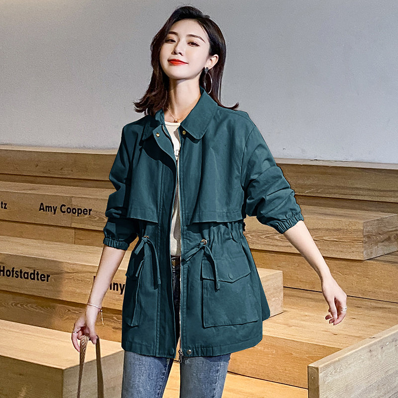 Wears coat female middle - long edition 2022 new Han - Edition casual bf wind coat loose jacket spring and autumn windshirt
