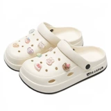 Летние тапочки в стиле Crocs на платформе, ультрамягкие пляжные нескользящие мюли, женский стиль, коллекция 2026 года, подходят для носки на улице, пляжный стиль, закрытый носок