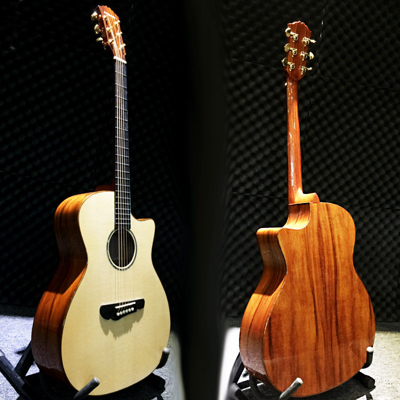 Jade butterfly 41 inch spruce acacia wood veneer guitar Taylor barrel high-grade folk surface single log bright guitar