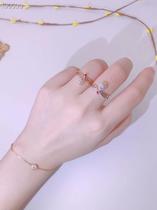 Canine jewels 18K gold small fresh diamond ring drop-type drilling ring jewels custom womens drill