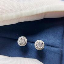 18K Gold Wedding Diamond Earrings Diamond Earrings Diamond Earrings Diamond Earrings Real Drill Naked Drill Ring Designation