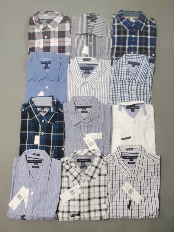 Authentic Tommy Hilfiger Men's Long-Sleeve Shirt Made of 100% Pure Cotton, Purchased Directly from the United States