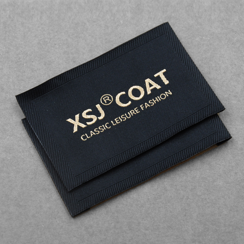 Cloth label collar label custom woven label woven label side label production black rear big label custom custom clothing collar label