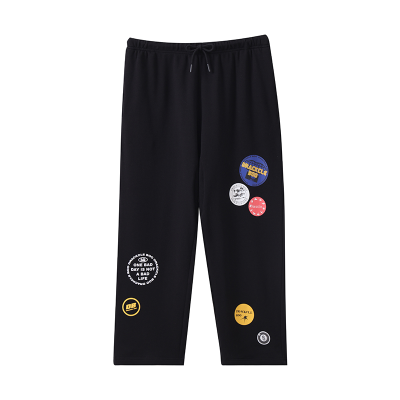 Drakcle Boo Meng Borong American-Style Billiards Cartoon Print Sports Training Nine-Point Pants Trendy Casual Long Pants