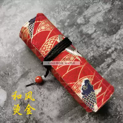A thousand gold hand made cotton and wind gilded pen handmade carp pen curtain red koi fashion roll pen bag
