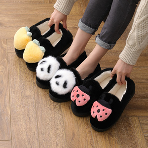 可爱卡通女冬包跟室内家用情侣拖鞋
