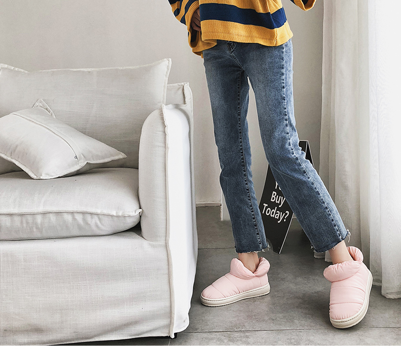 Giày cao gót nữ mùa đông 2018 mới chất liệu cotton thời trang mang giày cotton chống trượt Phiên bản Hàn Quốc của giày tháng ấm sau sinh dép đẹp nữ