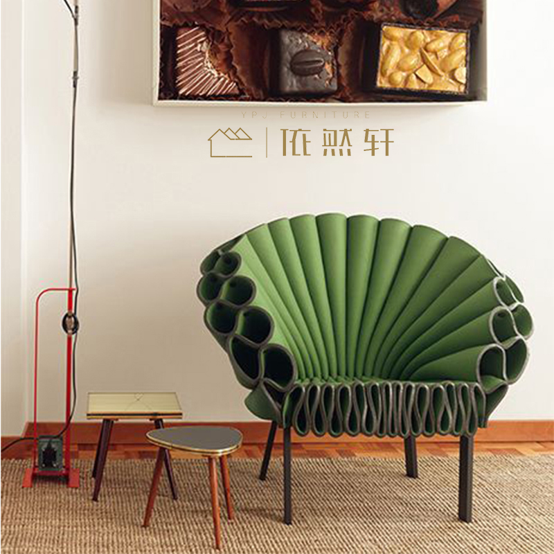 Nordic designer art fashion seat villa peacock open screen chair creative modeling leisure fan-shaped chair petal chair