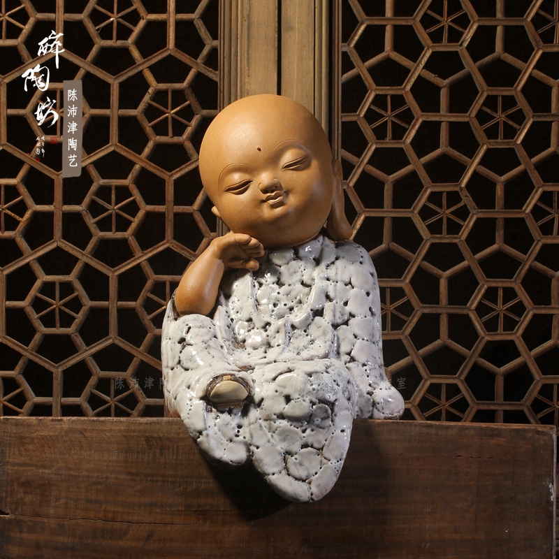 Minimalist Modern Children's Figurine Ceramic Crafts Shiwang Figurine Tea Set Creative Zen-Inspired Porcelain Statue